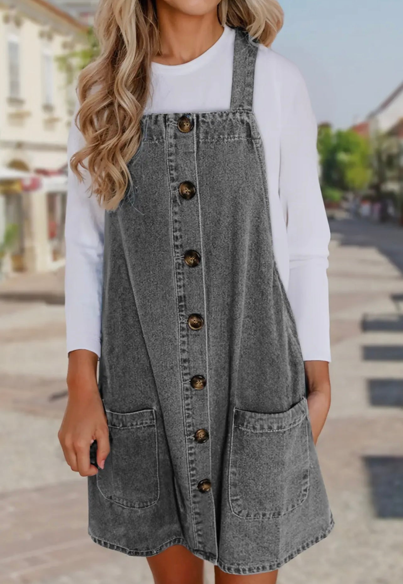 Denim Overall Mini Dress