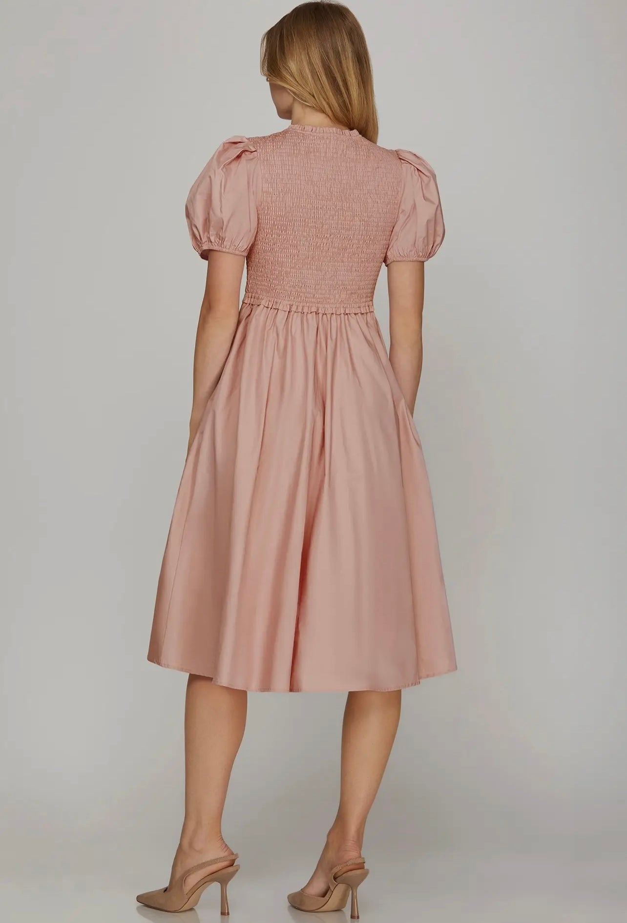 Bow Tie & Zipper Midi Dress