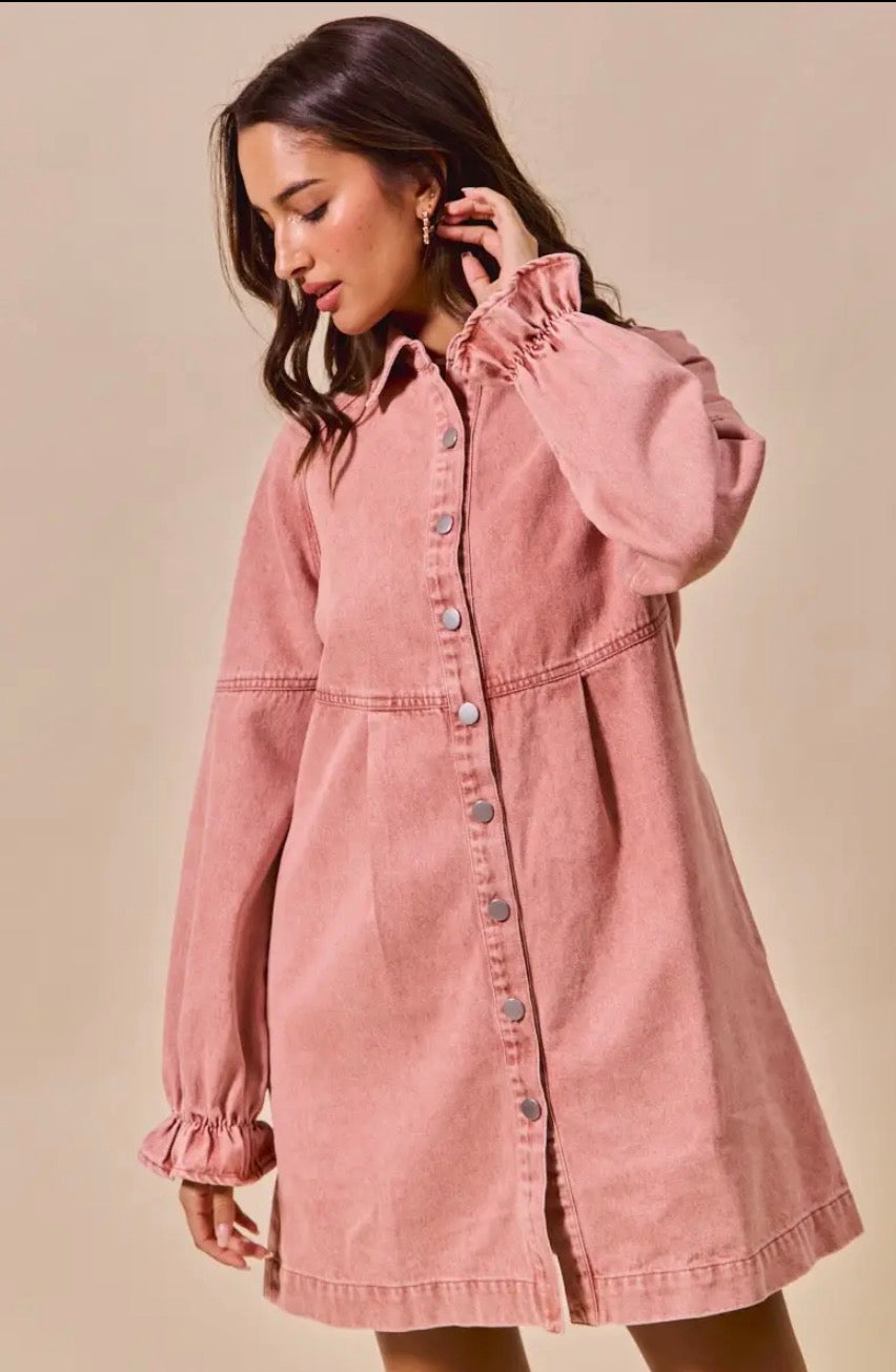 Rose Denim Dress