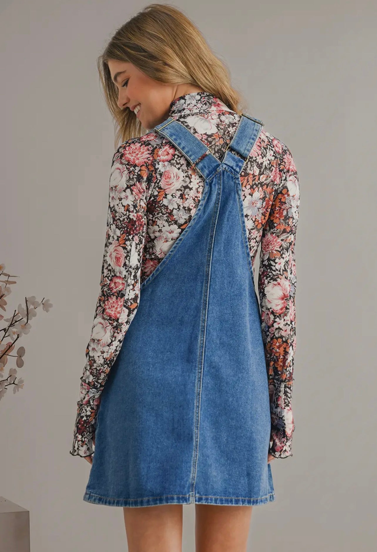 Denim Overall Mini Dress