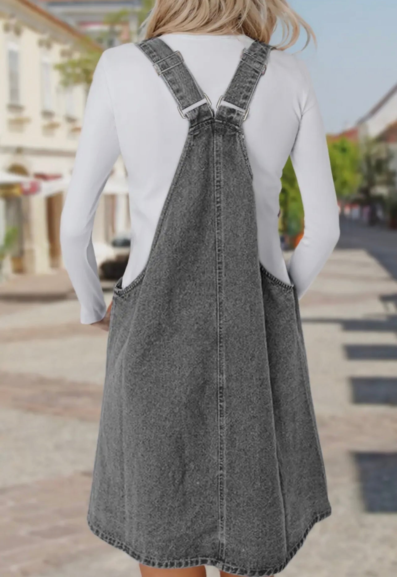 Denim Overall Mini Dress