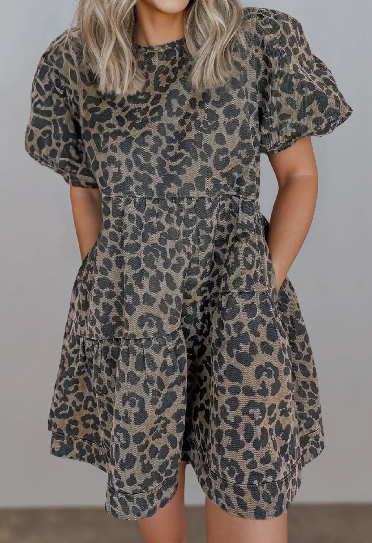 Leopard Denim Dress