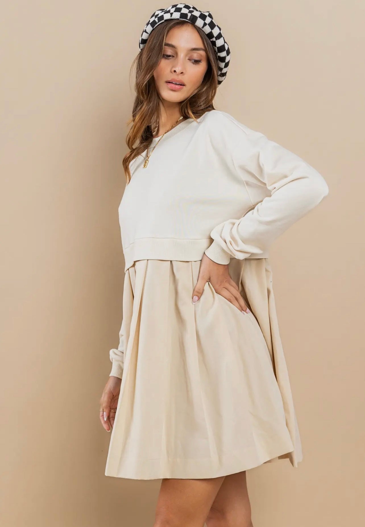 Sweet Grace Pleated Mini Dress