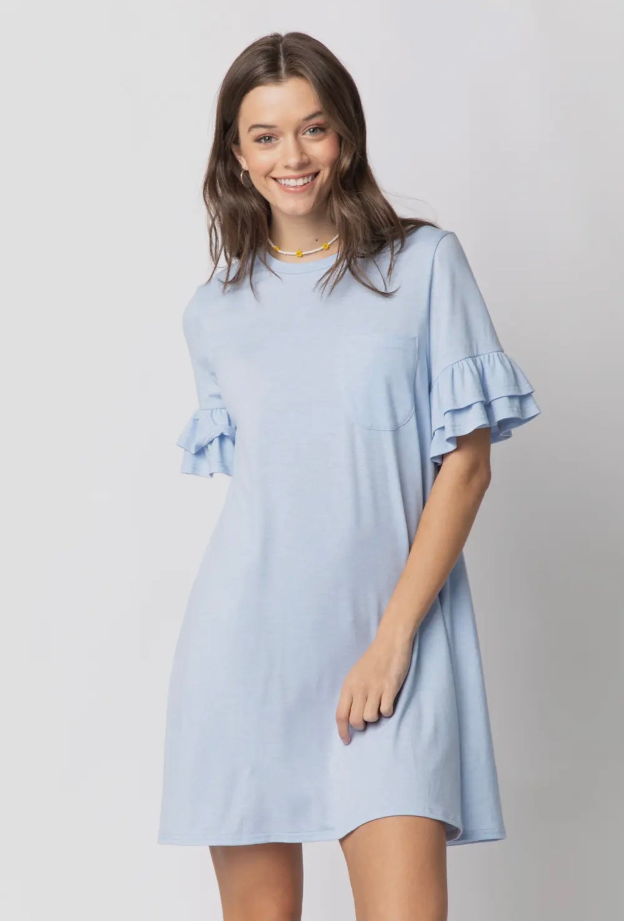 Ruffle Shirt Dress