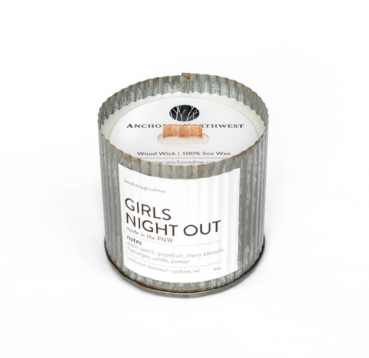 Girls Night Out Rustic Wood Wick Candle