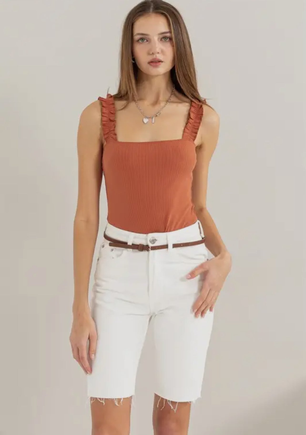 Ruffle Strap Bodysuit