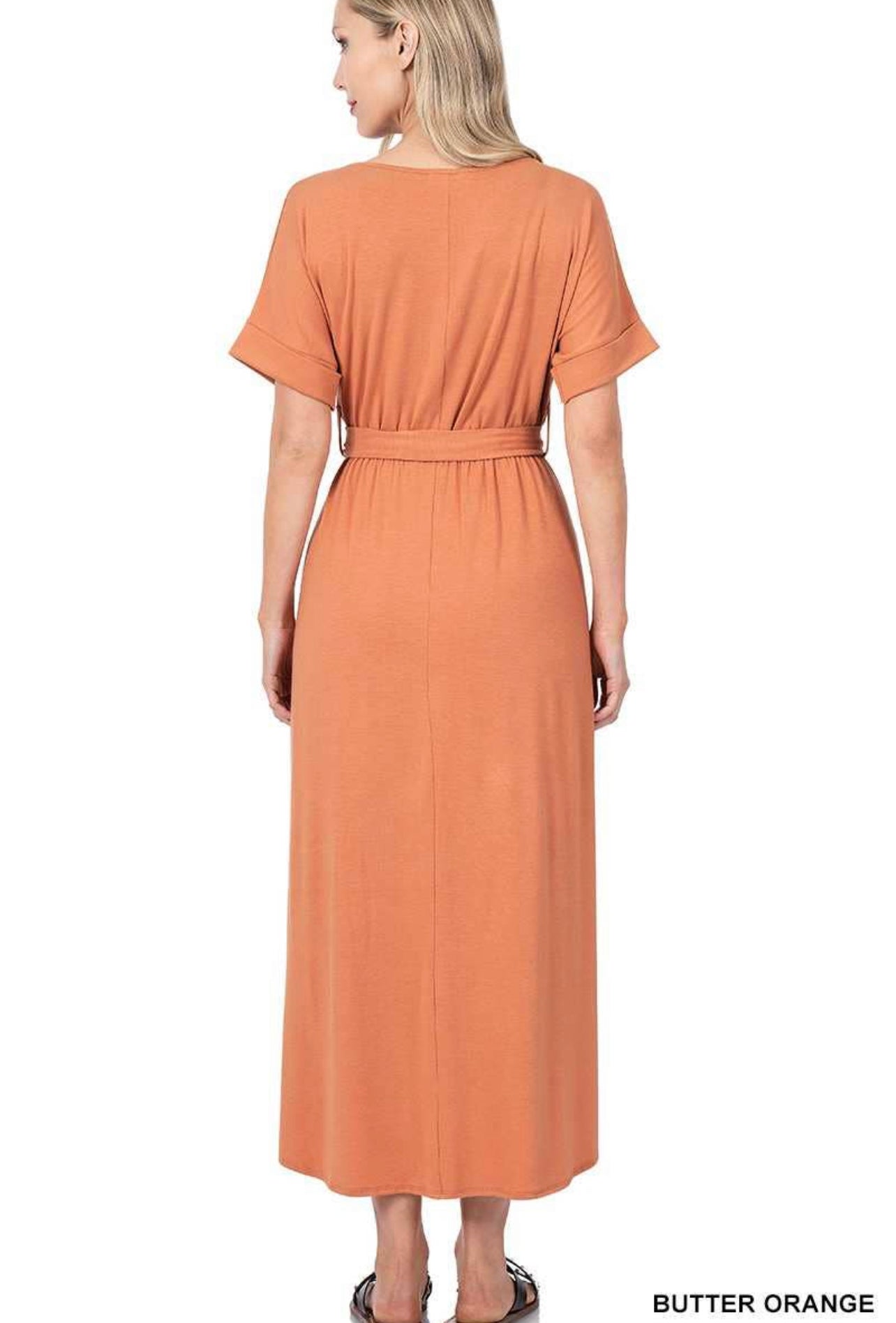 Teacher Teacher! Belted Tulip Long Dress
