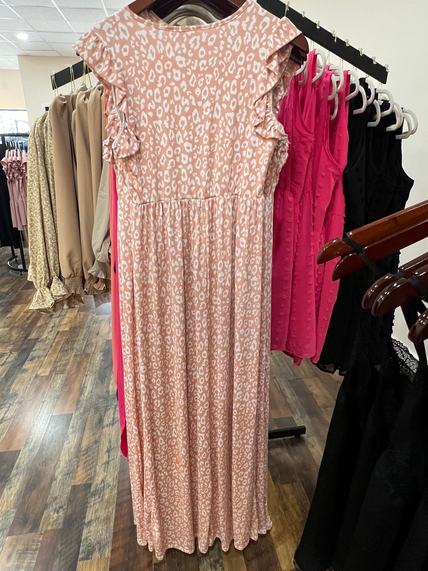 Maddie Peach Print Maxi