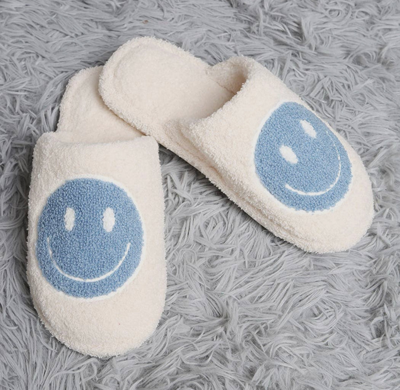 Comfy Luxe Smiley Face Slippers