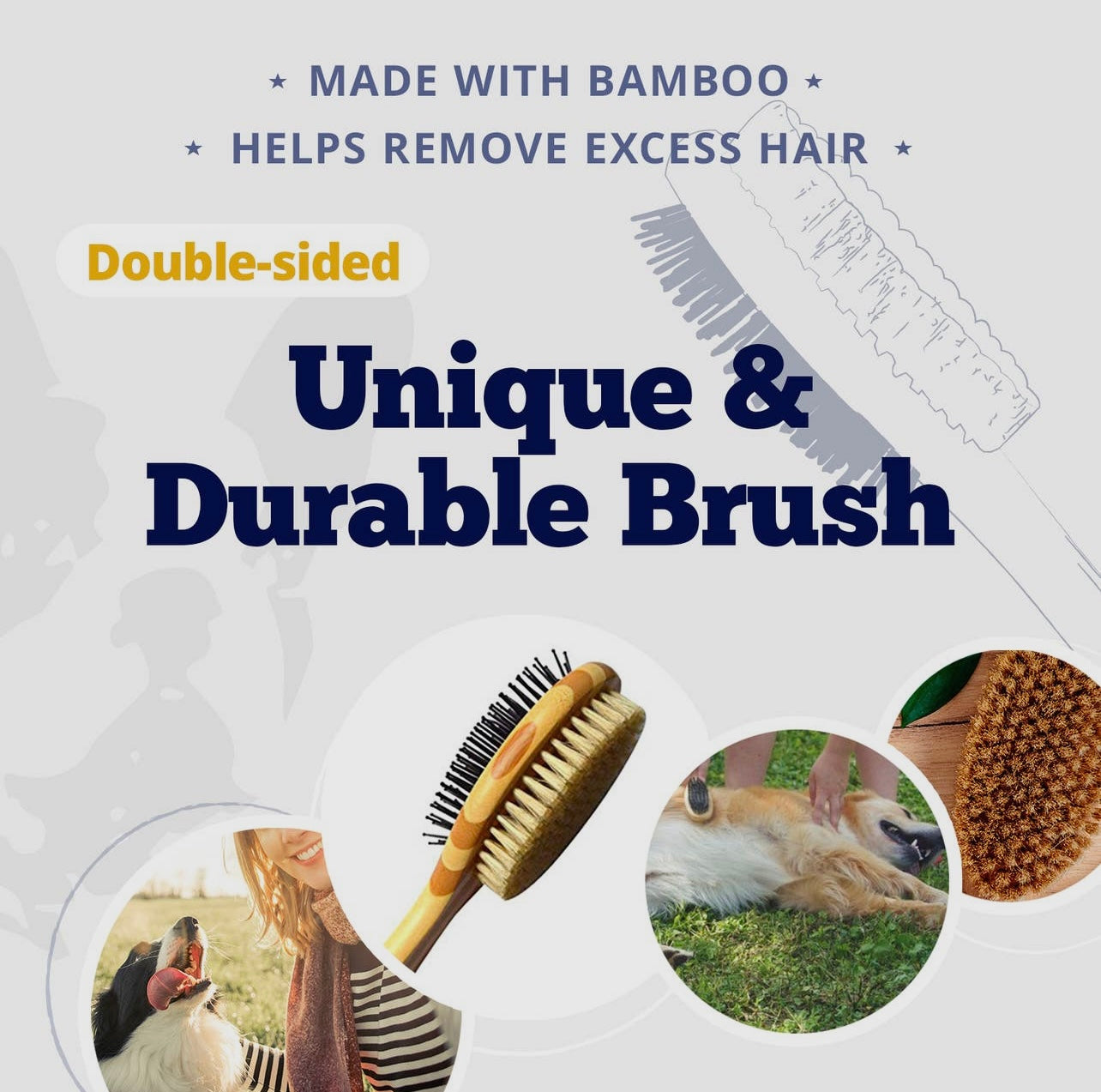 Bamboo Doggie Grooming Brush