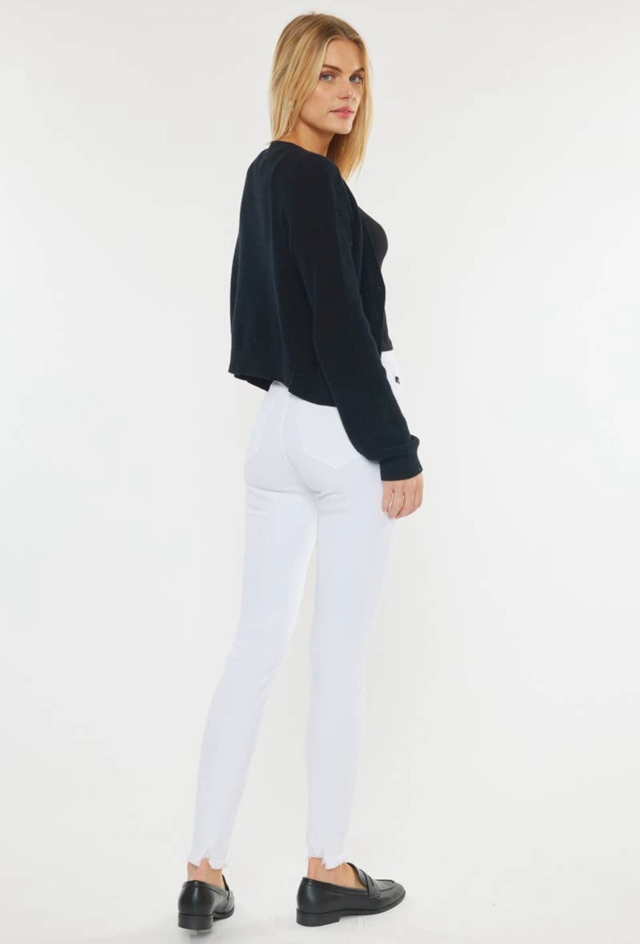Everlasting High Rise White Super Skinny Jeans