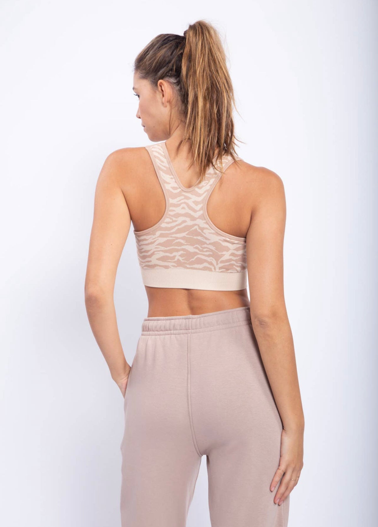 Tiger Stripe Racer Back Sports Bra