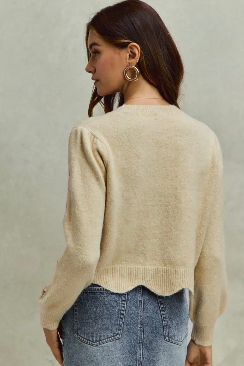 Scallop Sweater Cardigan