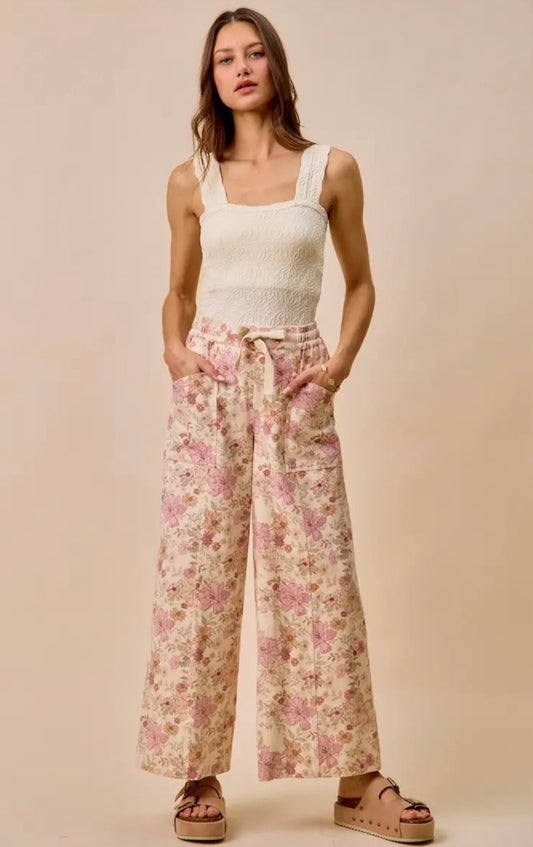 Blush Pink Floral Pants