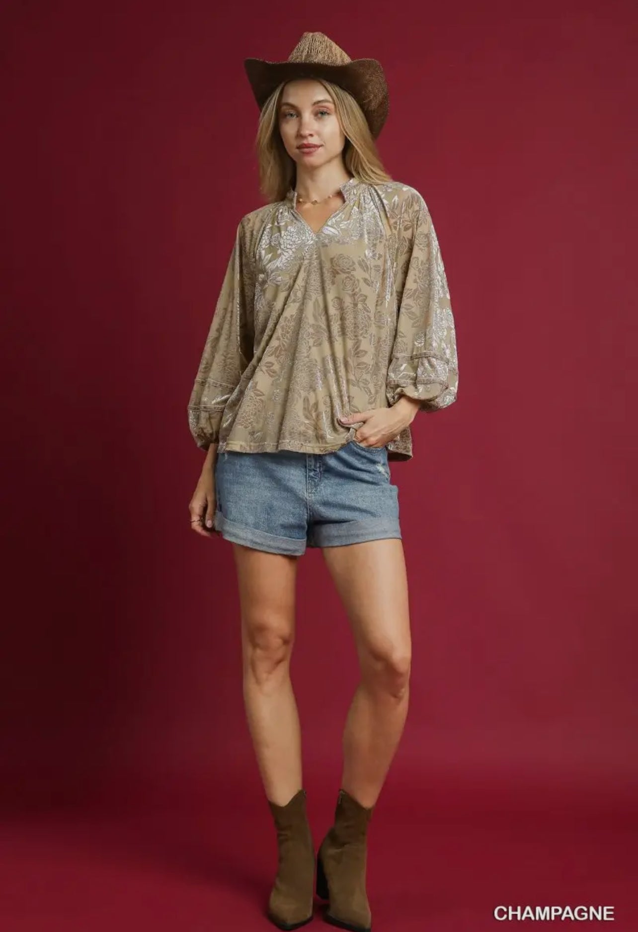 Velvet Floral top