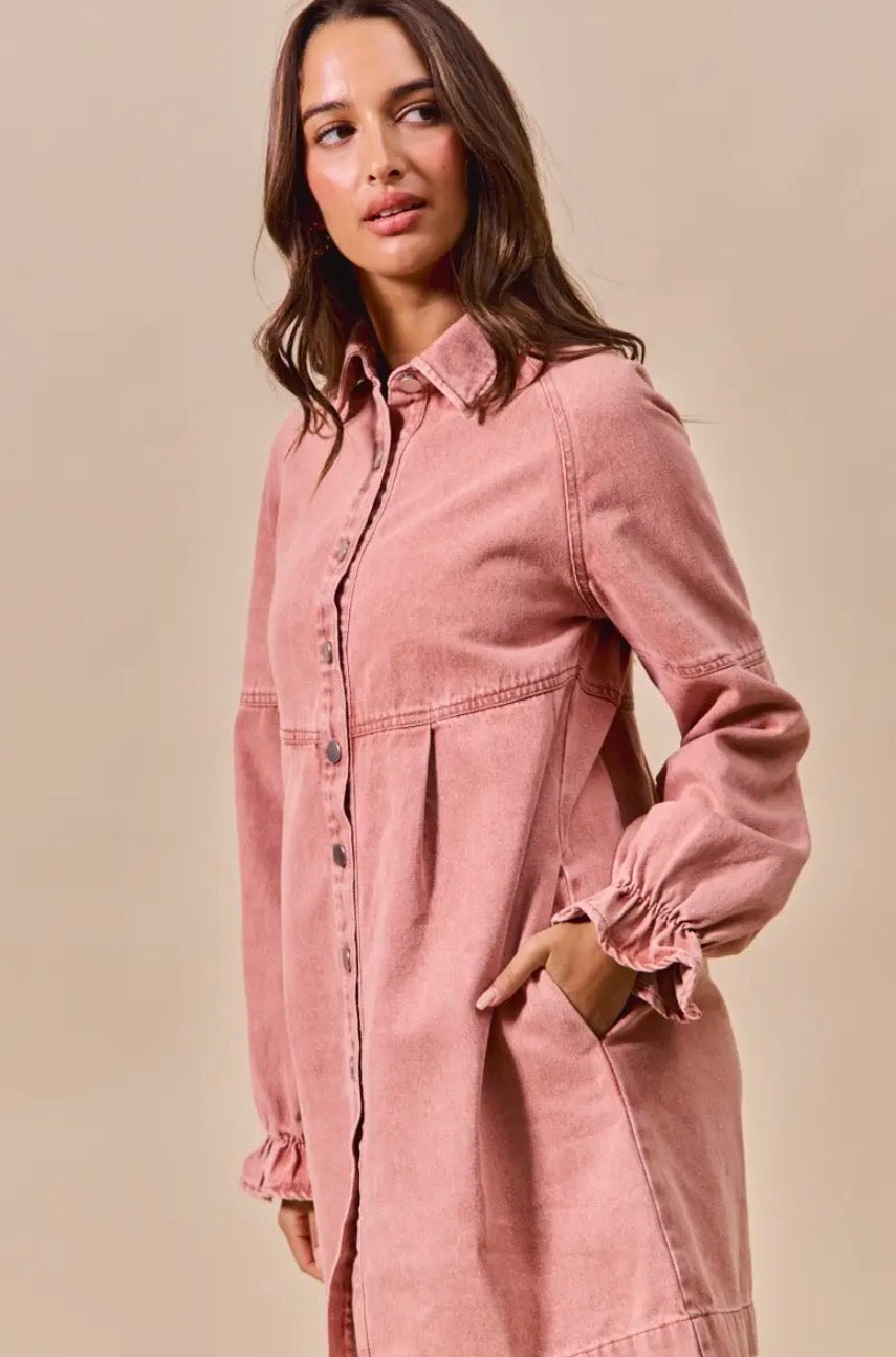 Rose Denim Dress