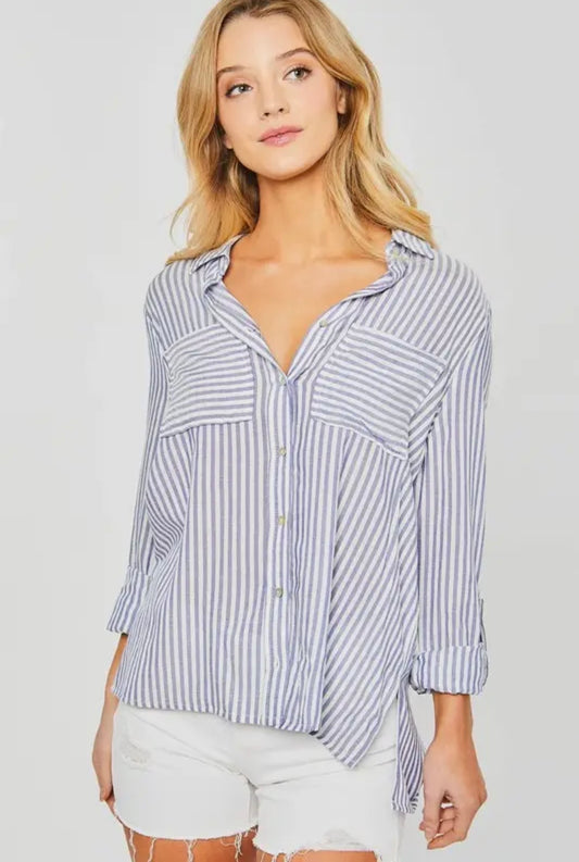 Striped Button Down Top