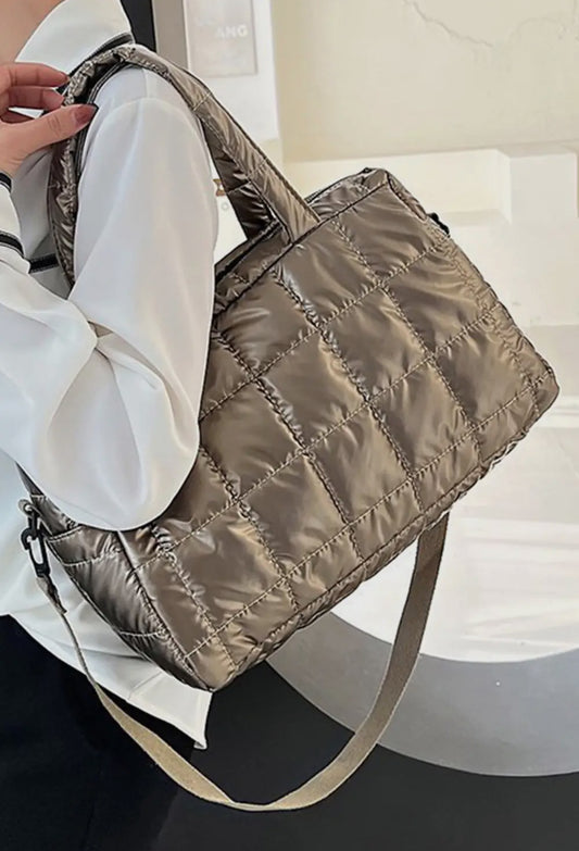 Gold Puffer Tote