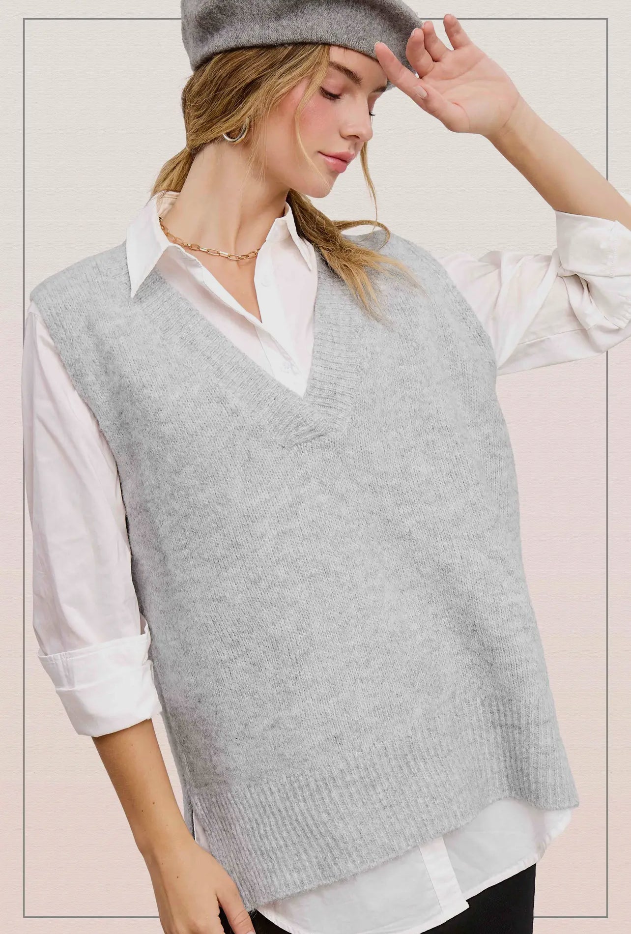 Oversized Sweater Vest