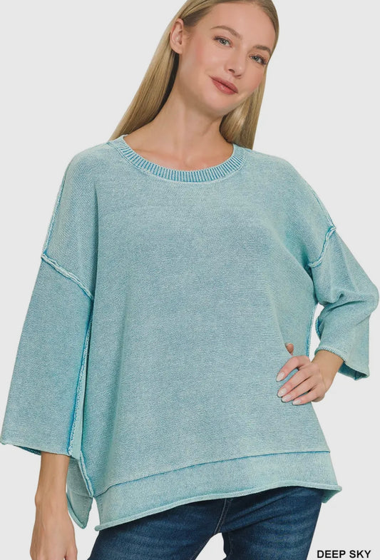 Washed Teal sweater
