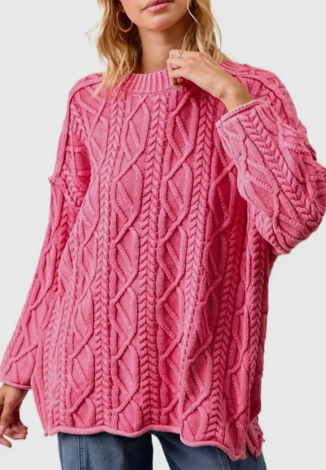 Washed Cable Sweater