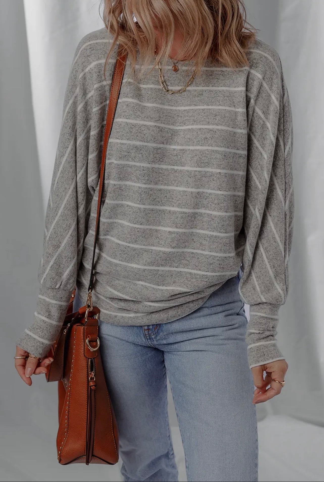Grey Dolman Top