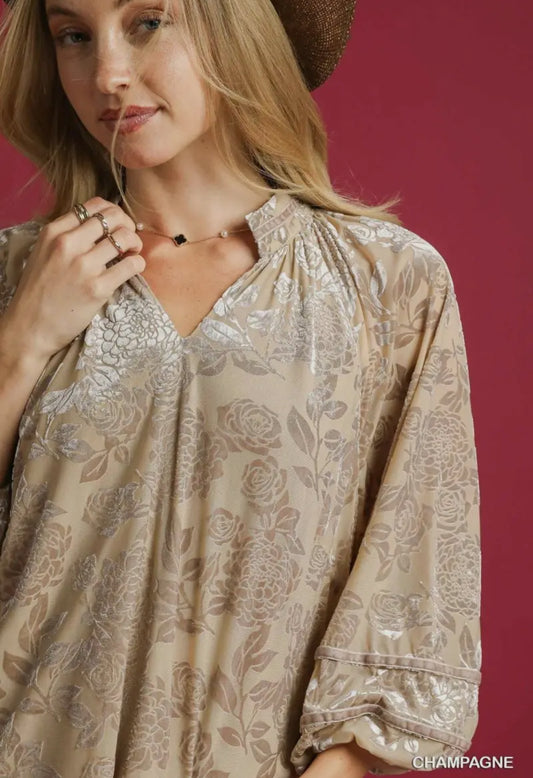 Velvet Floral top