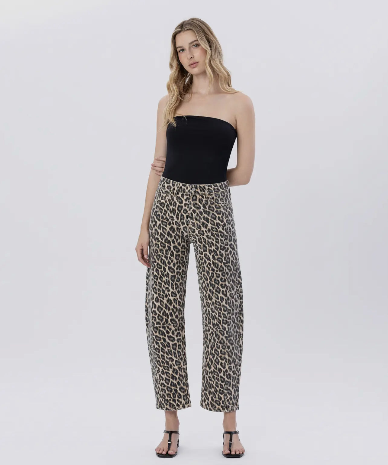 Leopard Barrel Jeans