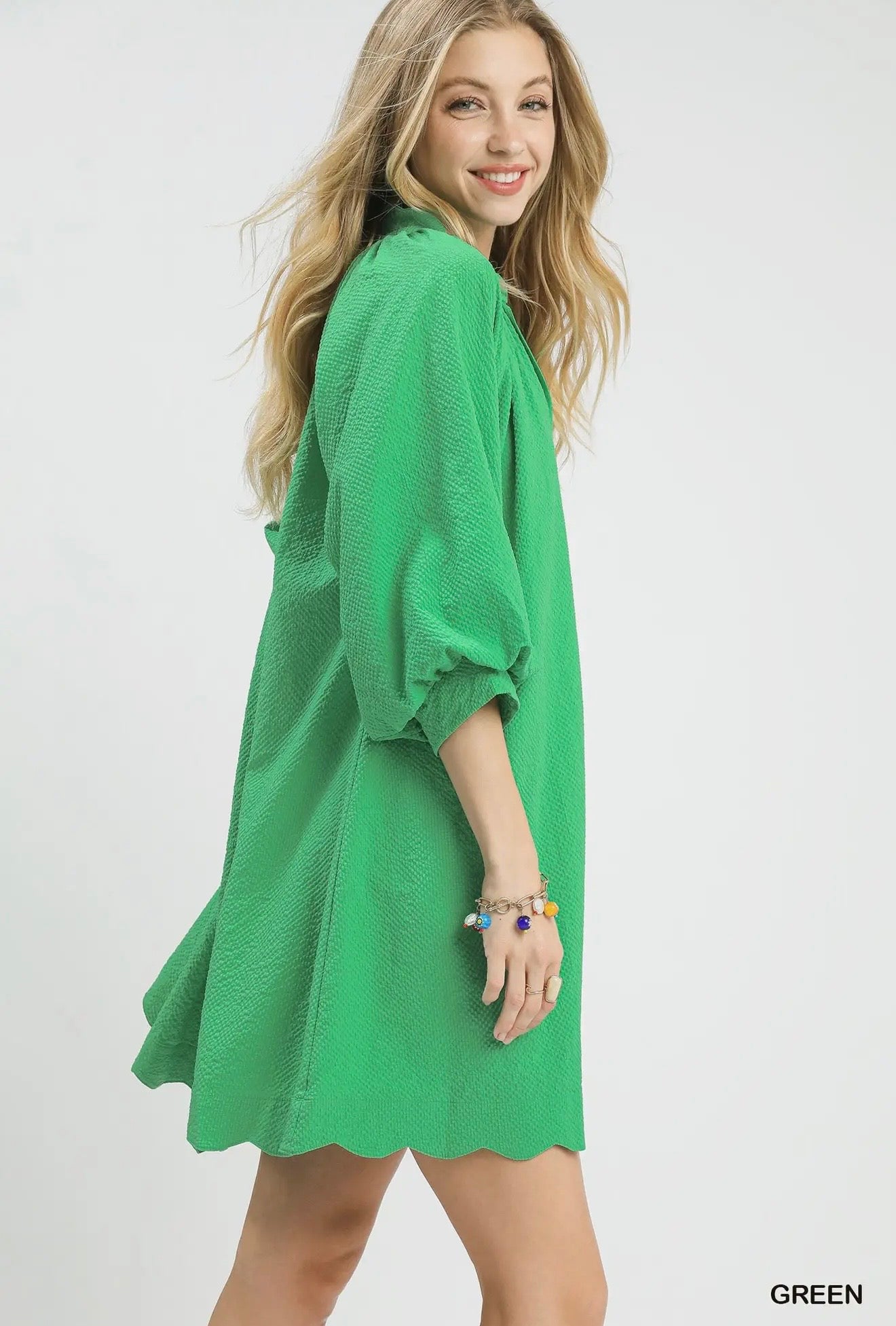 Green Scallop Dress