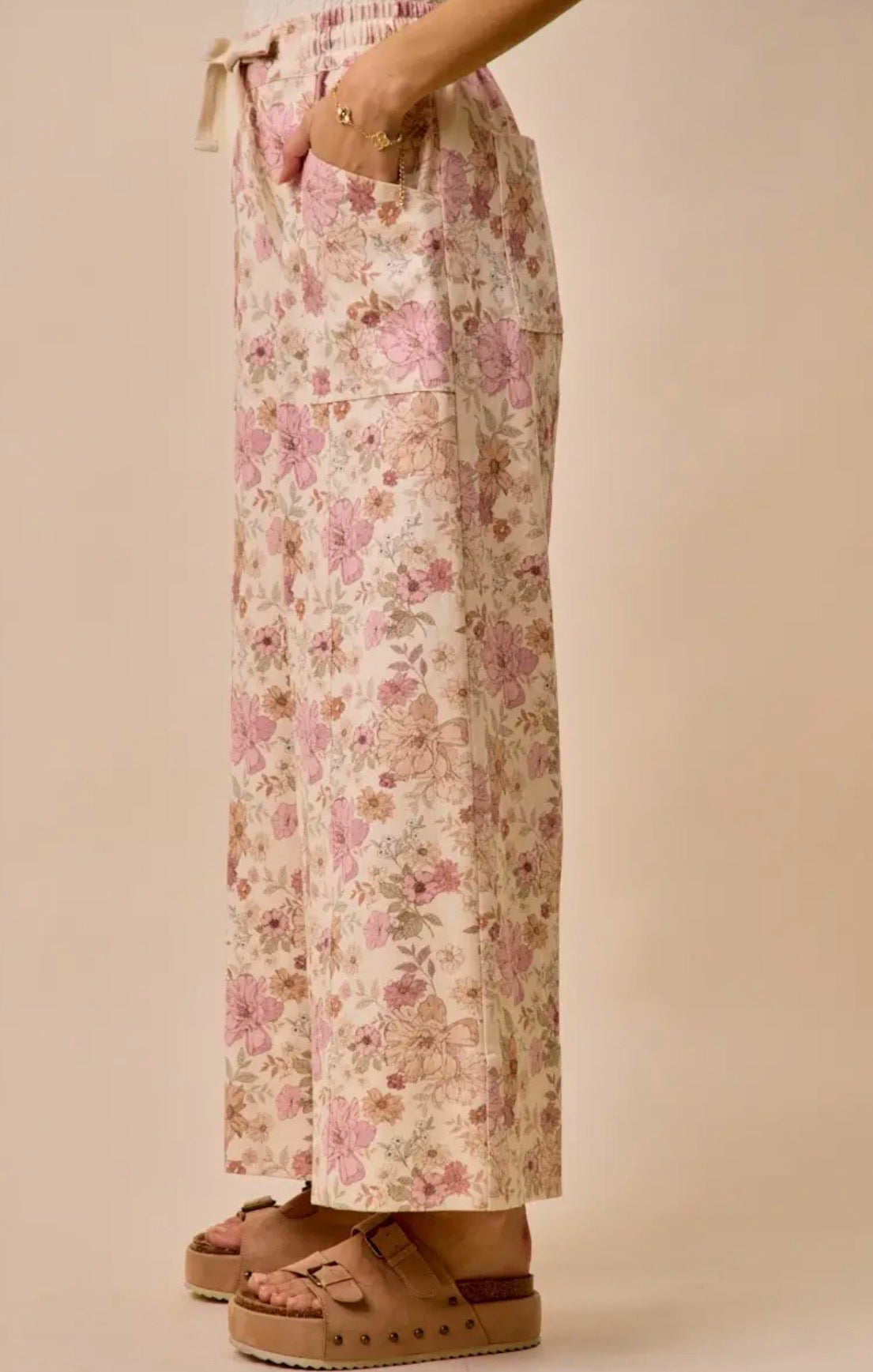 Blush Pink Floral Pants