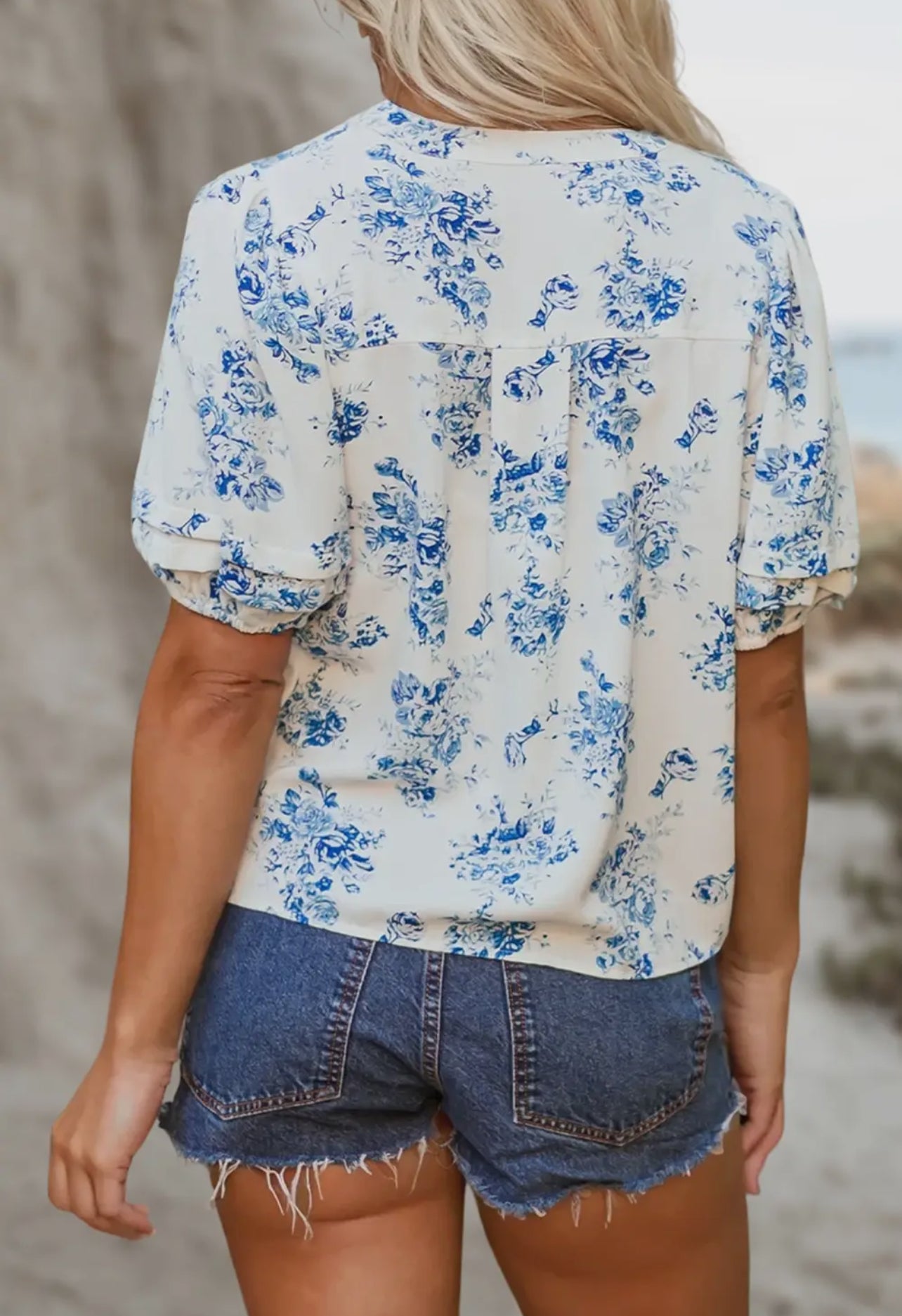 Floral Puff Sleeve Top