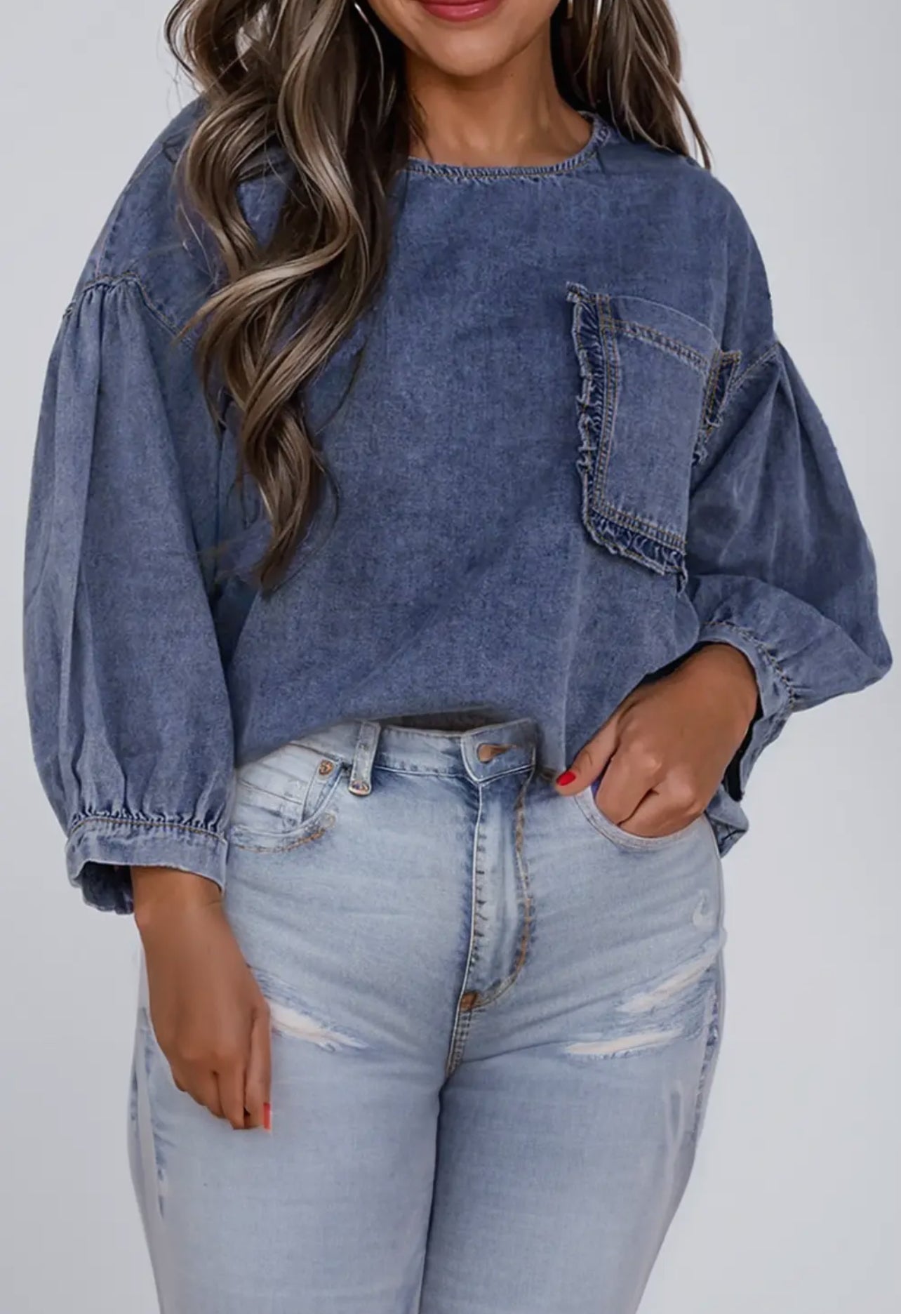 Denim Pocket Top