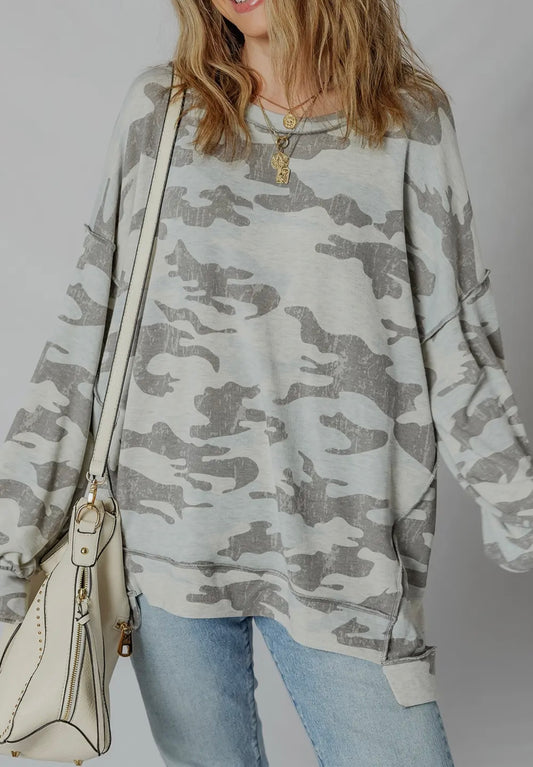 Camo Pullover Top