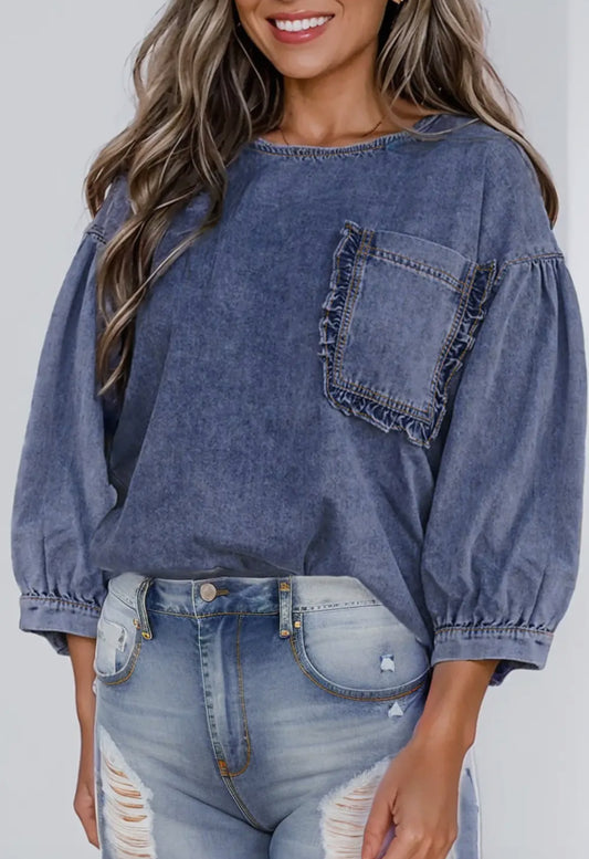 Denim Pocket Top