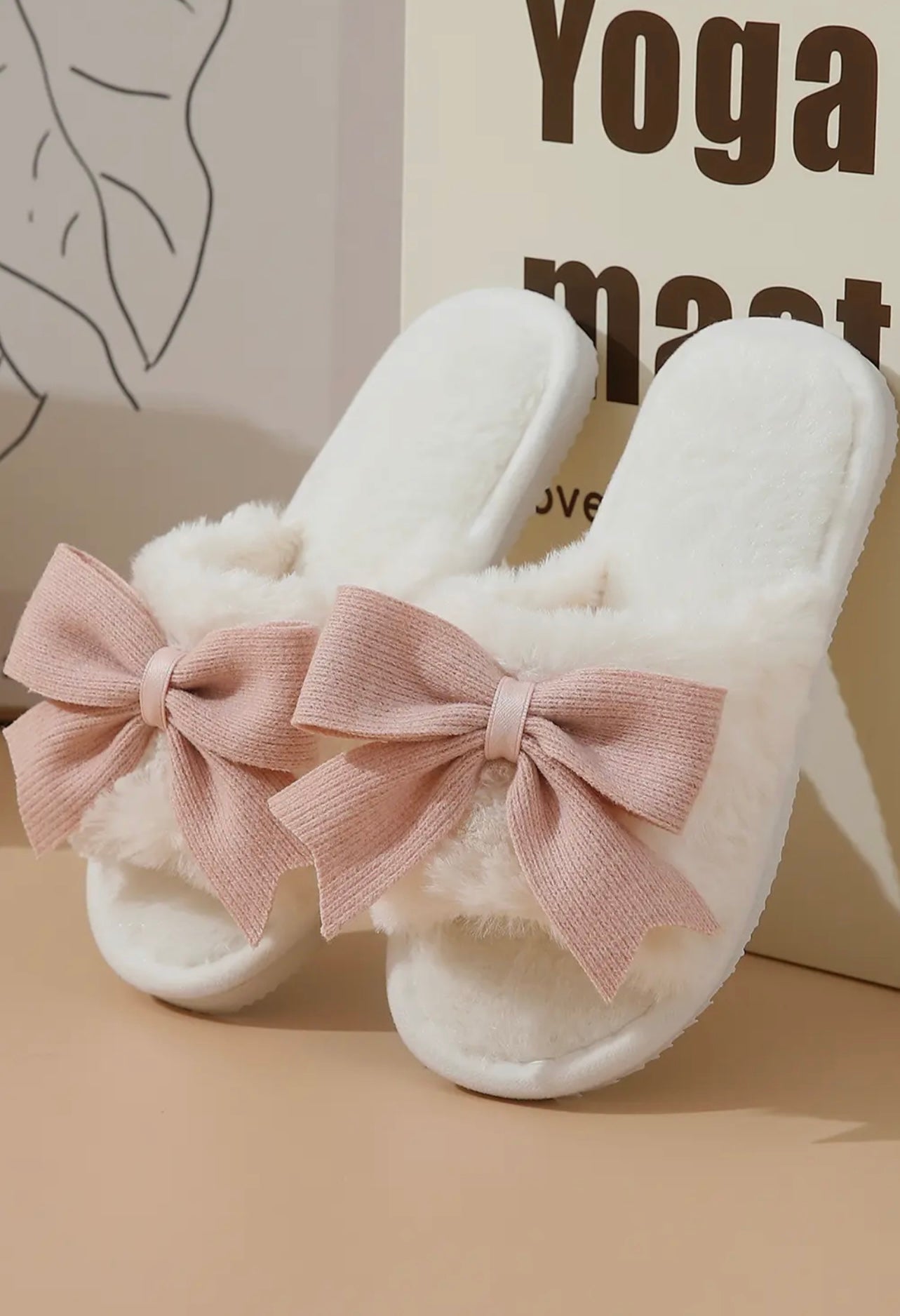 Pink Bow Slippers