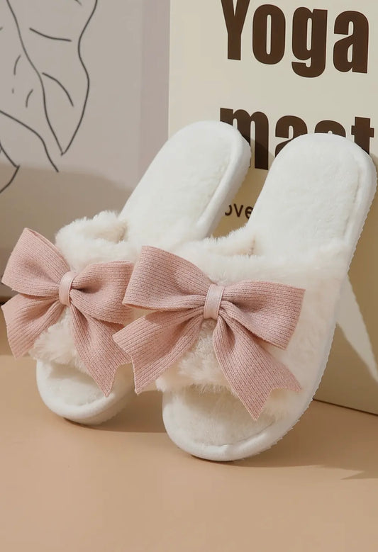 Pink Bow Slippers