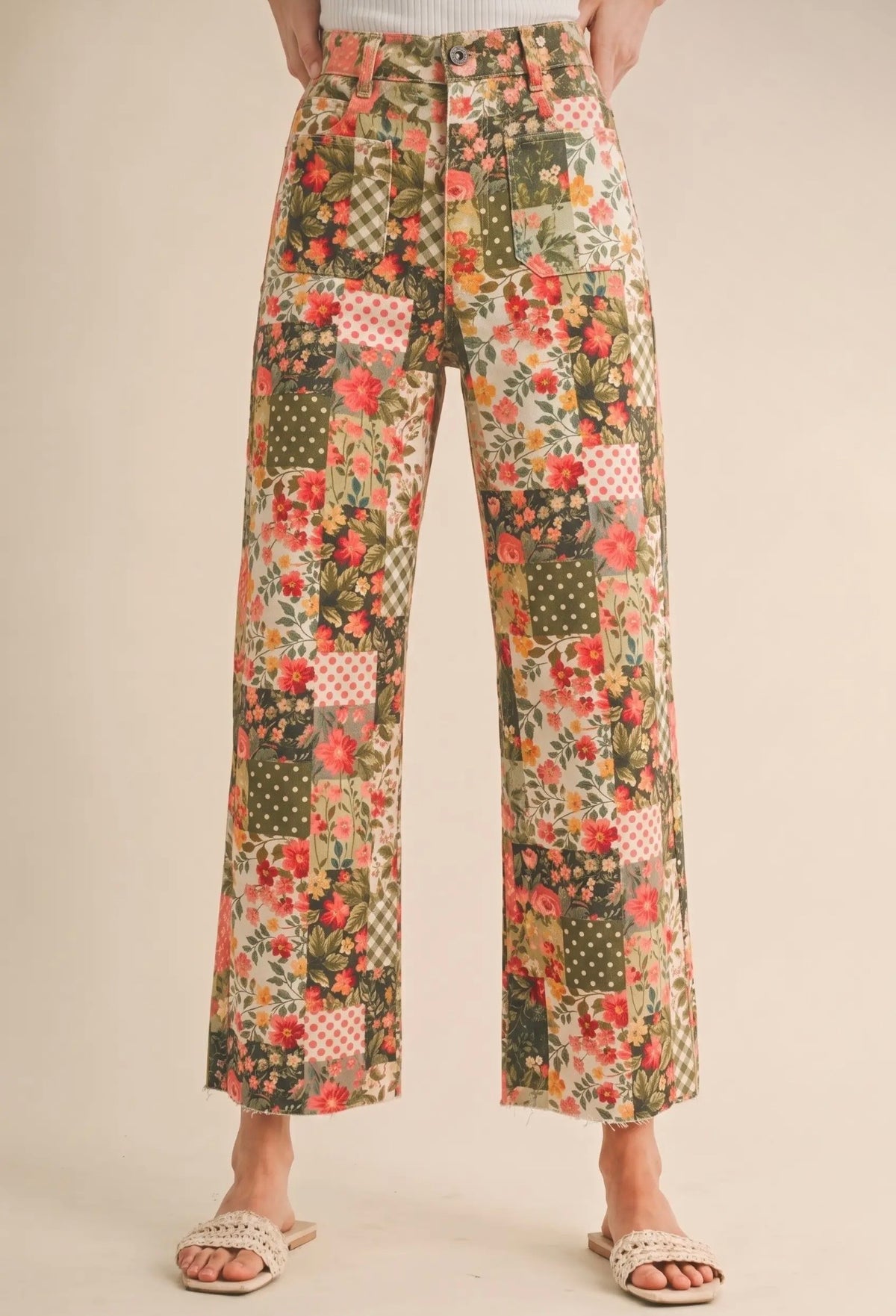 Patchwork Denim Pants