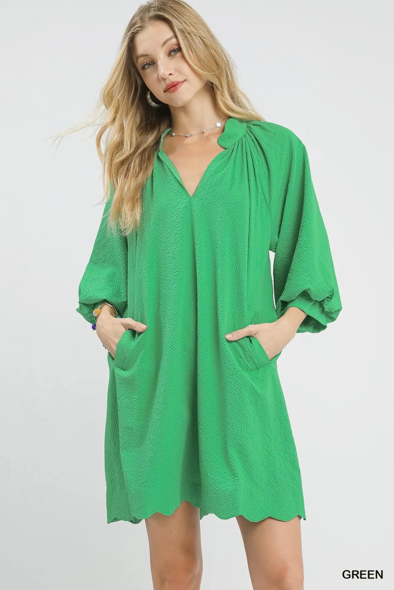 Green Scallop Dress