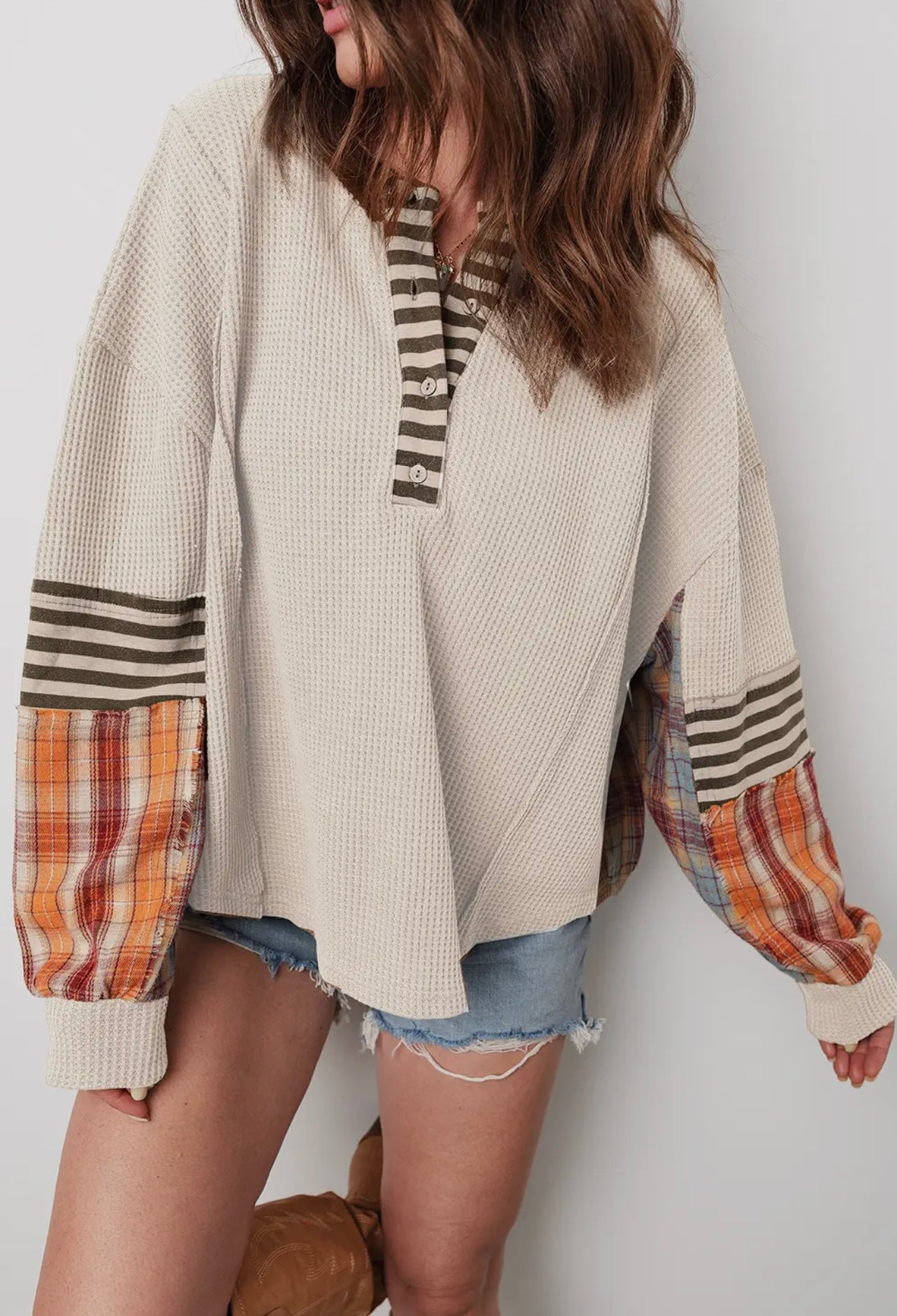 Plaid Patch Top