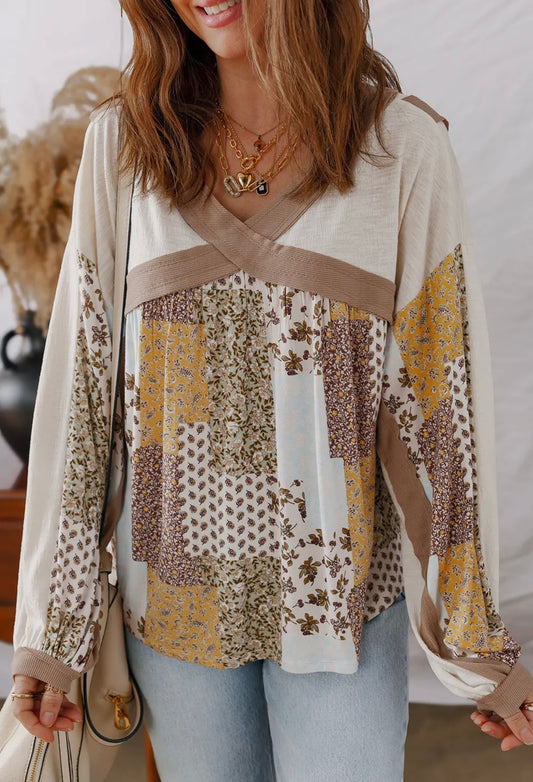 Floral Patchwork Top
