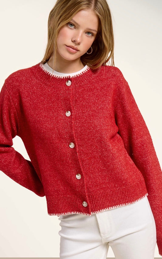 Stitched Hem Cardigan