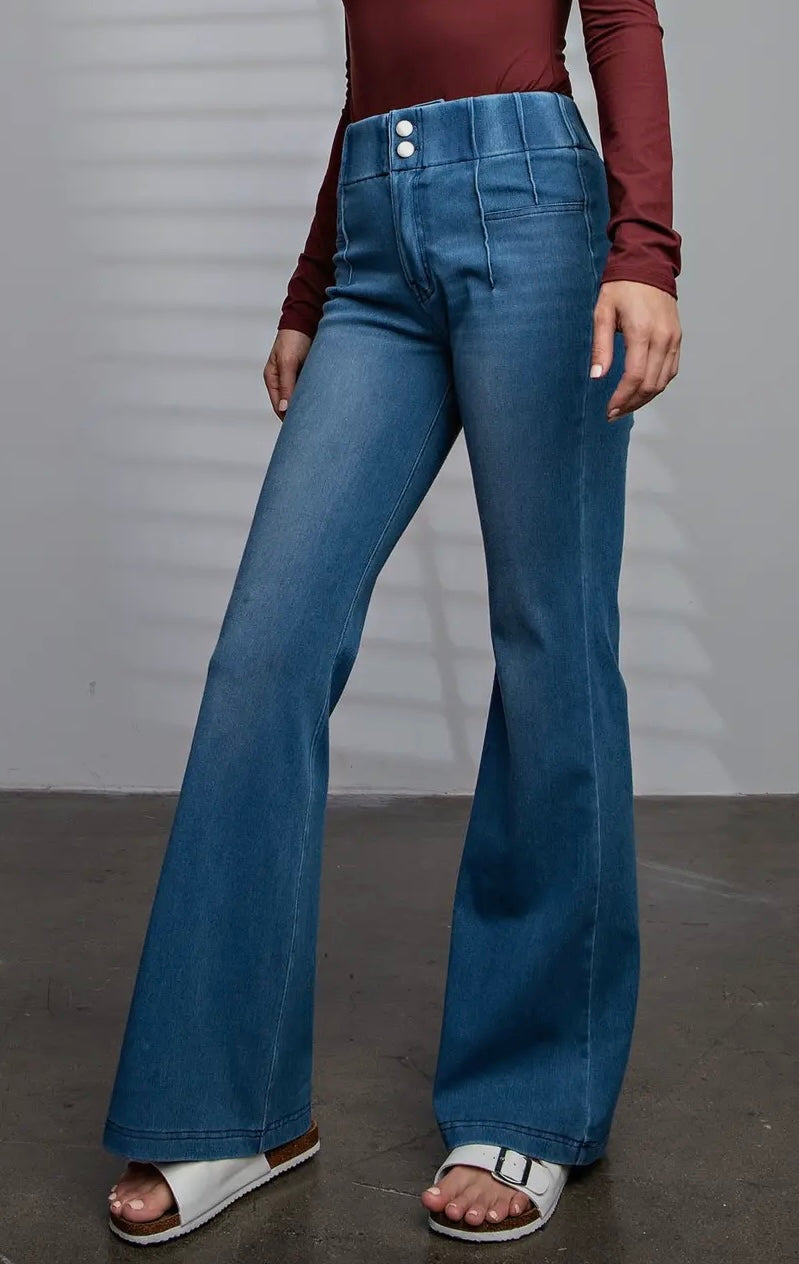 Pintuck Flare Pants