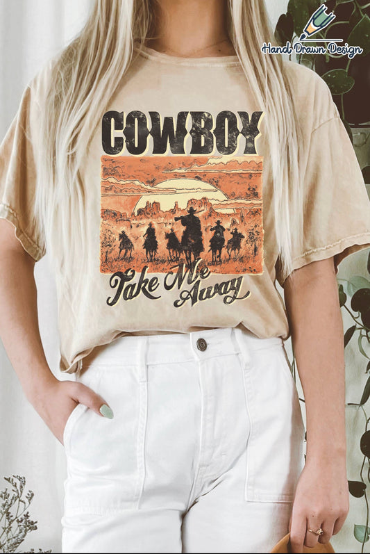 Cowboy Take Me Away Long Crop Tee