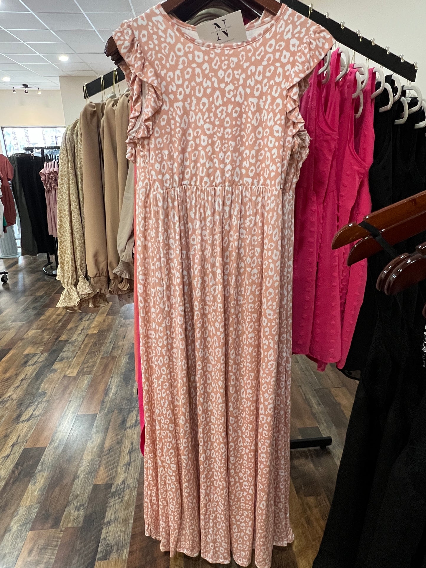 Maddie Peach Print Maxi