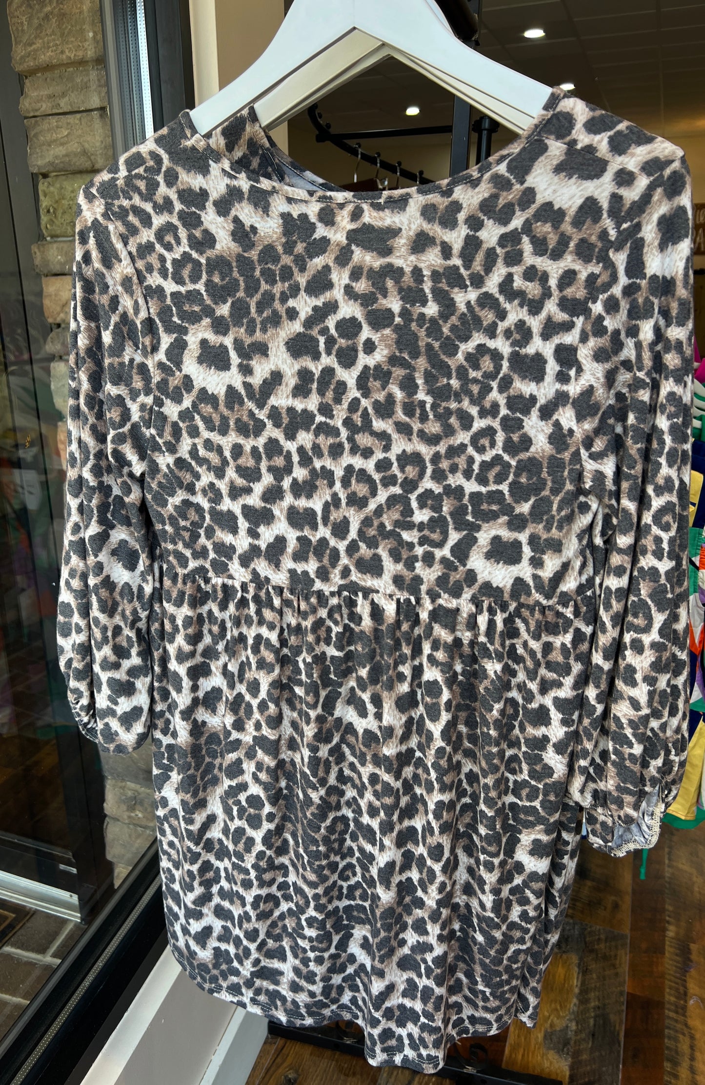 Leopard Print Babydoll Top