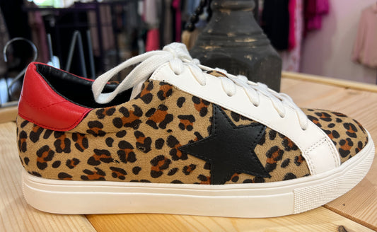 Leopard/Black Star Sneaker