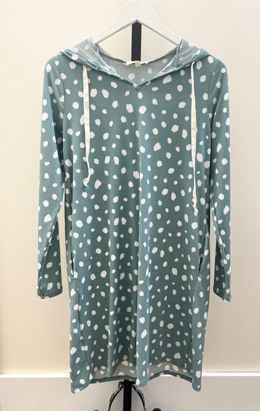 Dotted Hoodie Dress
