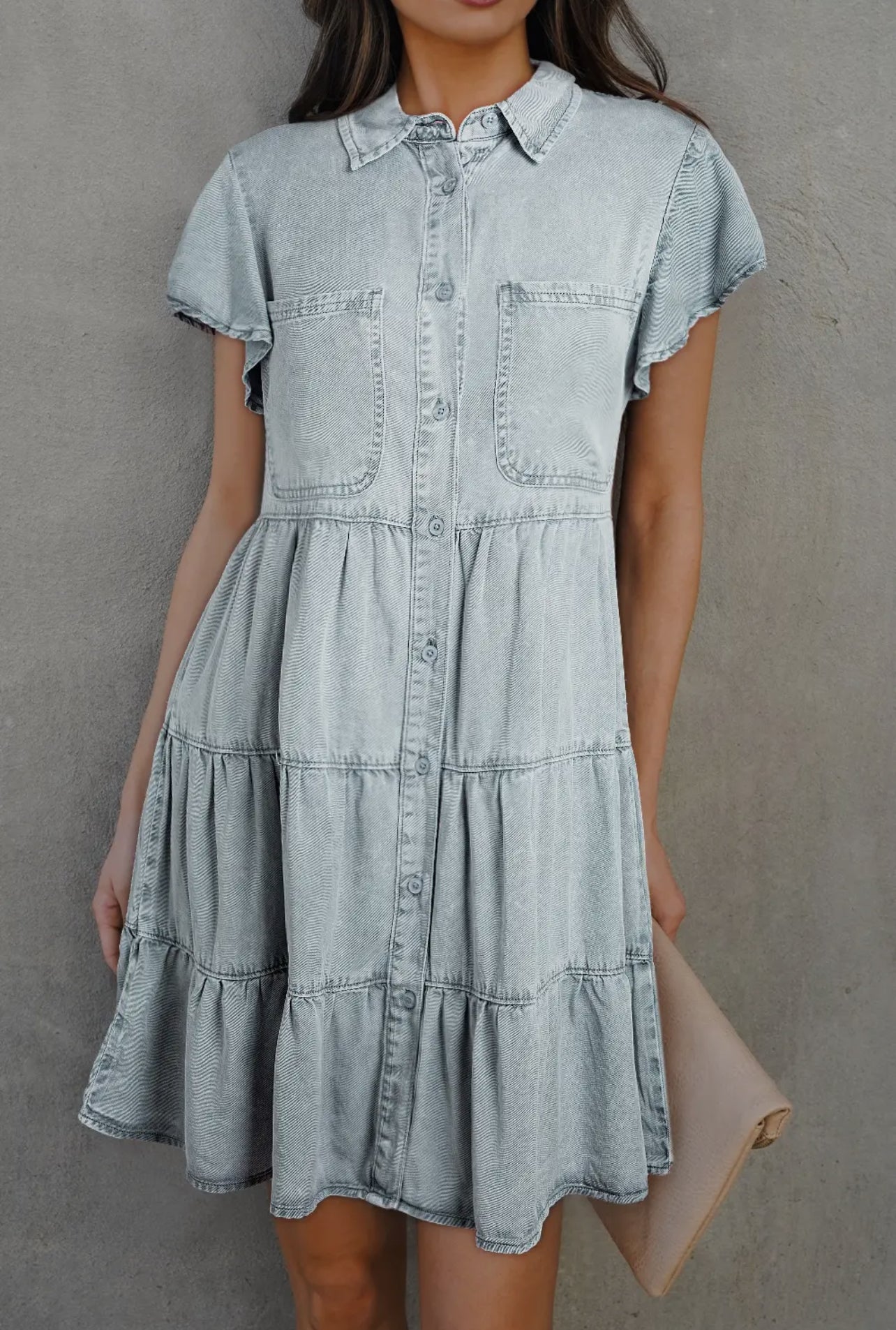 Mineral Wash Denim Dress