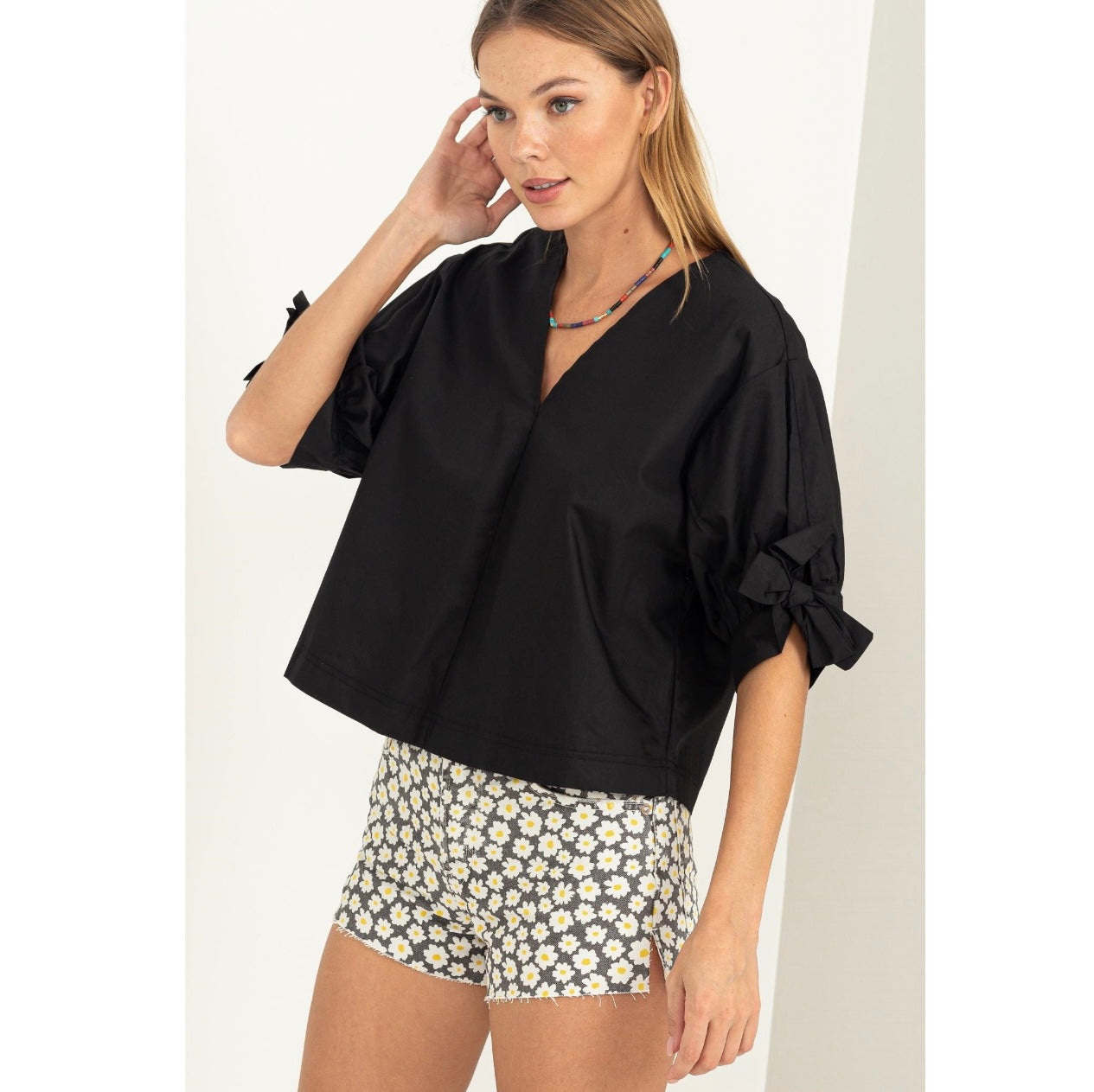 Unforgettable Tie-Detail Short Sleeve Top