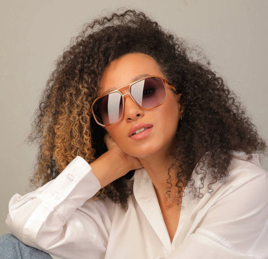 Freyrs Billie Unisex Aviator Sunglasses-- Light Brown